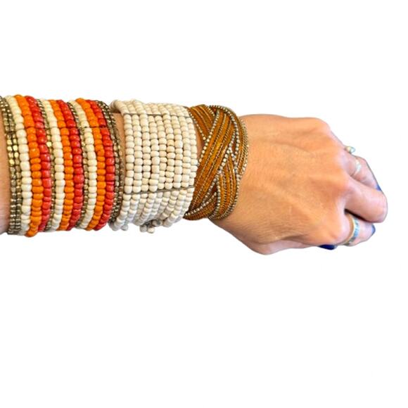 Handmade Jewelry - Trio of Seed Bead Artisan Wrap Bracelets